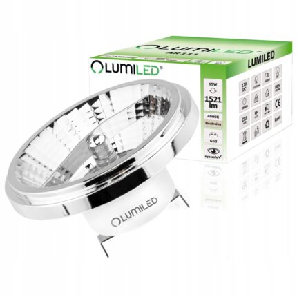 Bec LED, Lumiled, G53, AR111, 15W = 100W, 1521lm, 4000K, Alb neutru