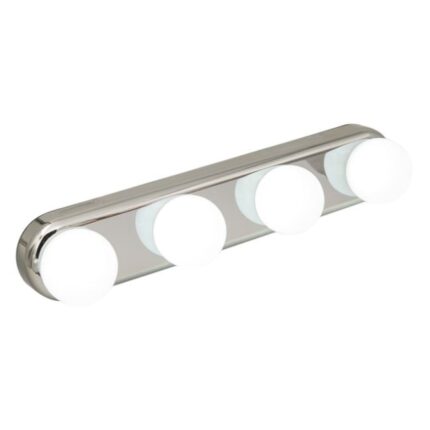 Suport cu iluminare pentru oglinda, cu 4 becuri LED, marime 30x6x7 cm, Silver