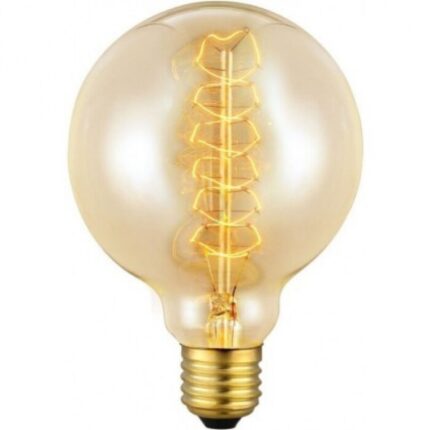 Bec cu filament decorativ, G80, E27, 40W, lumina calda (2700K), clasa energetica F