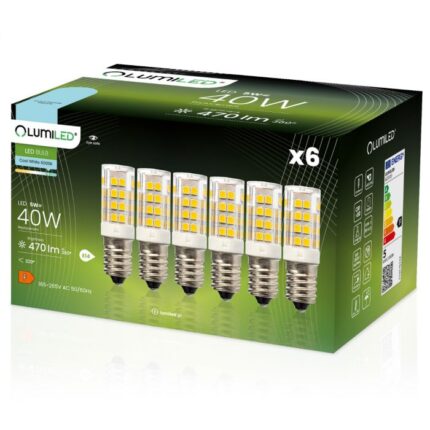 Set de 6 becuri, Lumiled, E14, Multicolor