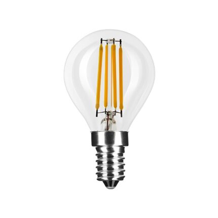 Bec led filament glob G45, Mentavill, E14, 4W, 470lm (echivalent 40W), lumina rece 6500K, clasa E