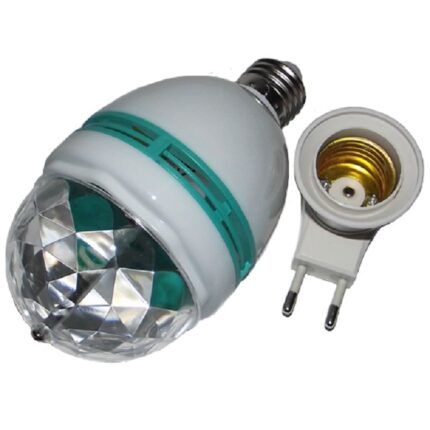 Bec disco, rotativ, multicolor, cu LED, 3W, soclu E27