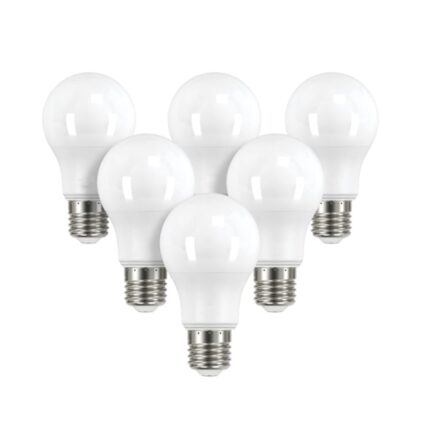 Set 6 becuri, Kosiil, LED, E27, 9W, Clasa energetica F, Alb