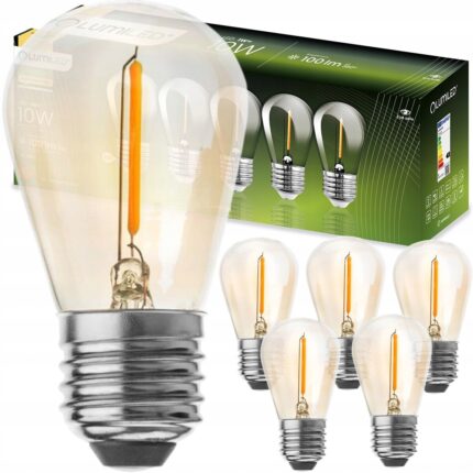 Pachet 5 becuri LED Lumiled, 1W (10W), E27, 100lm, 2700K, Calda
