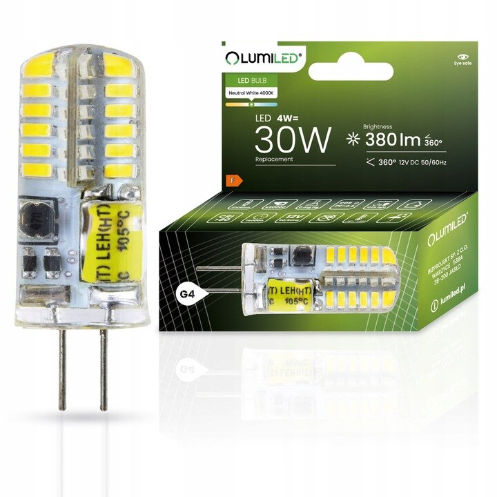 Set 6x becuri cu LED-uri G4 capsula 4W = 30W 380LM 4000K alb neutru LUMILED