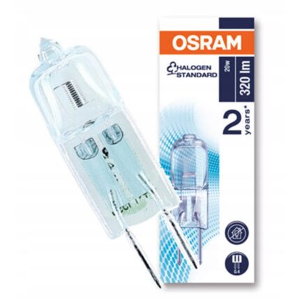 Bec halogen pentru cuptor, Osram, Sticla, G4, 20 W, 320 lm, 12 V, 33 x 10 mm, Transparent