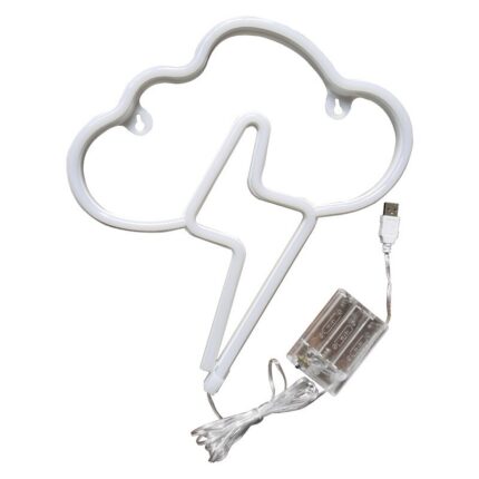 Lumina Neon, Sunmostar, 30x32.5cm, Albastru/Alb cald
