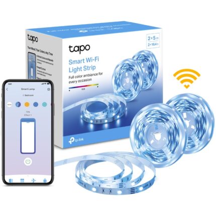 Pachet 2 benzi LED RGB inteligente TP-LINK Tapo L900-10, Wi-Fi, control vocal, sincronizare muzica, 13.5W, 2100 lm, lumina colorata, compatibil Google Assistant, Amazon Alexa si Apple Home, 2x5m