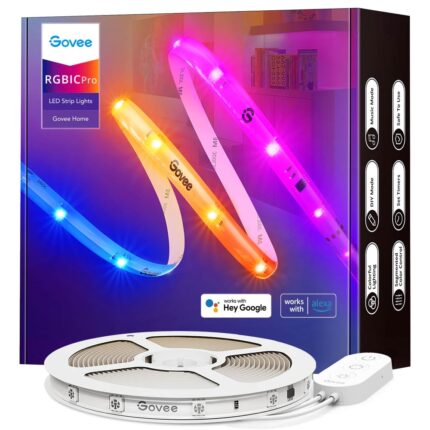 Banda LED inteligenta Govee RGBIC Pro H619A, Wi-Fi, Bluetooth, sincronizare muzica, lumina colorata, compatibil Alexa/Google Asistant, 5m