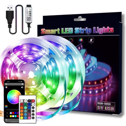 Banda de lumina LED, 18 lumini/m, 5 m, Multicolor