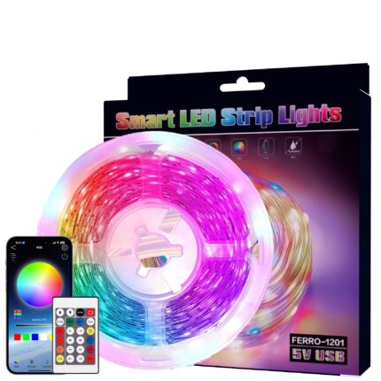 Banda de lumina LED, impermeabila IP67, 10 lumini/m, 10 m, Multicolor