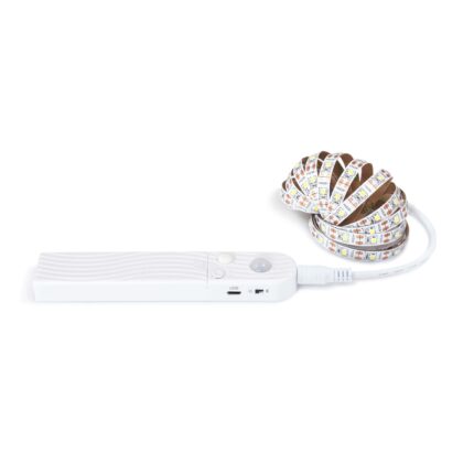 Set banda LED Lumenix, 5V, 1m, 4500K, Controler cu senzor de miscare, Alb neutru