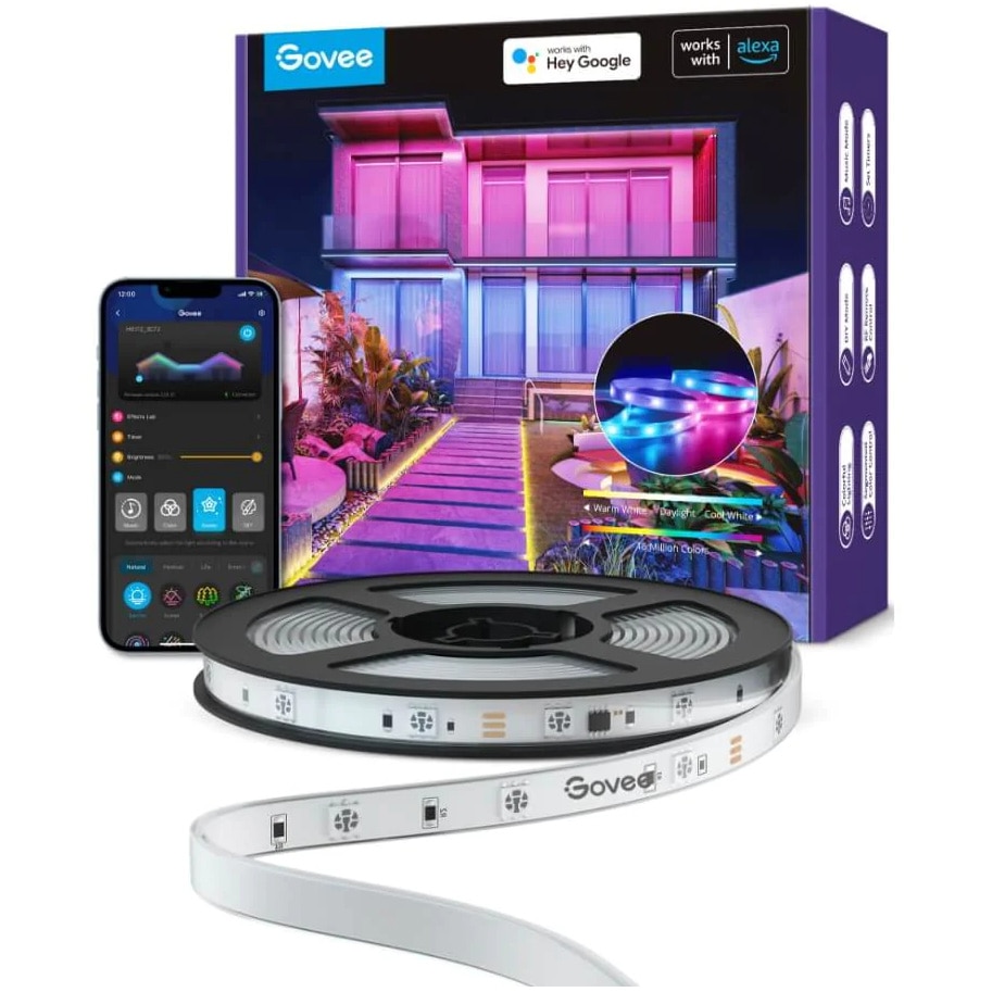 res_957907d05b0c364bc08104163c192429 Banda LED RGBIC inteligenta pentru exterior Govee H6172 RGBIC, Wi-Fi, Bluetooth, sincronizare muzica, lumina alba si colorata, IP65, telecomanda inclusa, 10m, compatibil Google Assistant & Alexa