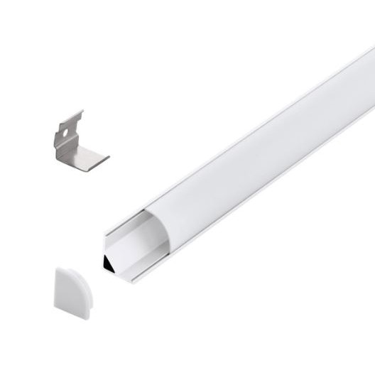 Profil LED aluminiu de colt montaj 90 grade 2 metri anodizat iluminare 45 grade ZenLED