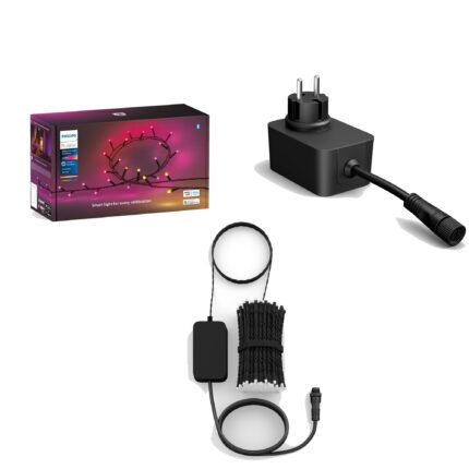 Ghirlanda luminoasa inteligenta Philips Hue Festavia, 14W, 24V, 250 LED-uri, lumina alba si colorata, 20m, include sursa de alimentare