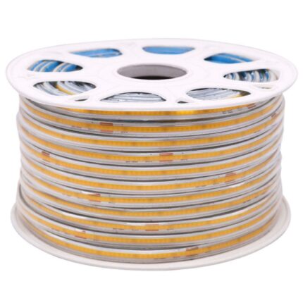 Banda LED Cob 288Led/ML 220V, 10W/m, 100m, 12mm, Lumina Rece 6500K, Cablu alimentare inclus