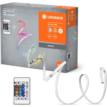 Banda LED RGB Ledvance, cu telecomanda, dimabila, sincronizare muzica, 12.5W, lumina colorata, IP20, 3m