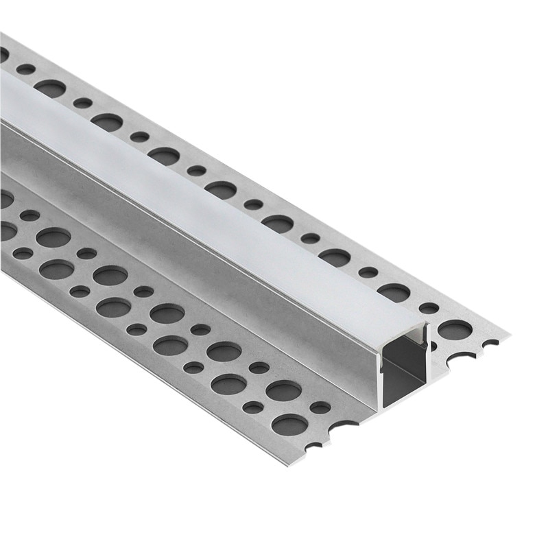 Profil LED aluminiu de rigips incastrat 2 metri, pentru benzi led, cu dispersor mat, ZenLED®