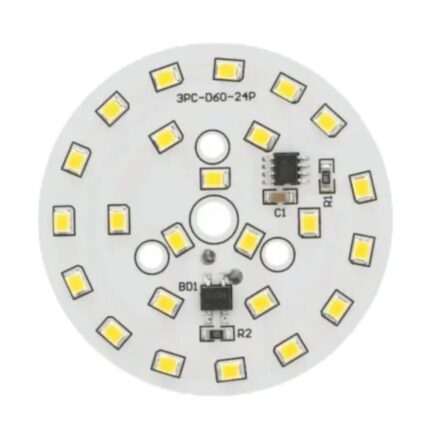 Cip LED SMD 5730 AC 220V 5730 SMD, substrat rotund din aluminiu, lumina alb cald 6500K, putere 24W