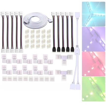 Kit conectori banda led 4 pin, include 8 tipuri accesorii banda