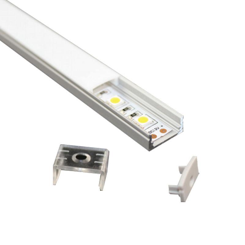 Profil LED aparent 2m cu dispersor si capace