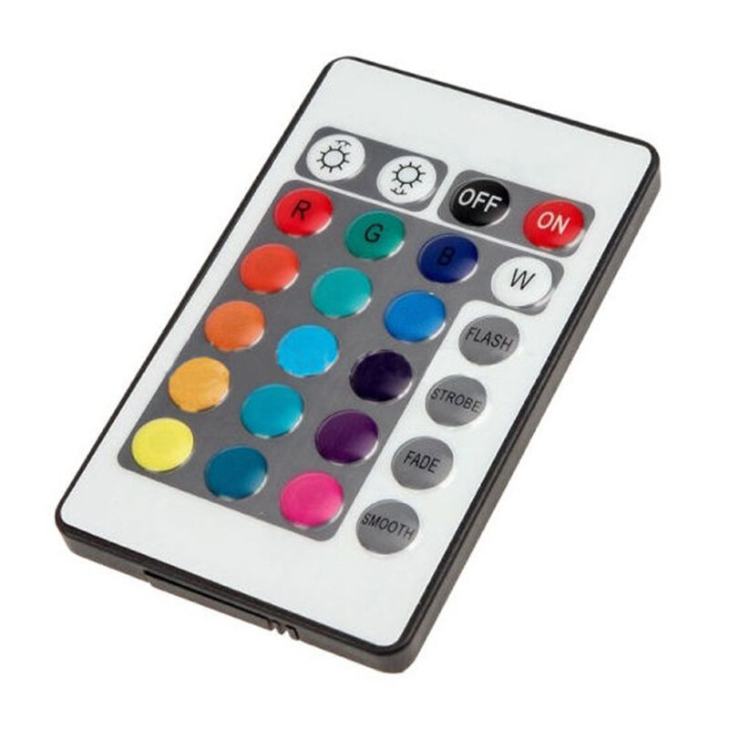 Telecomanda LED RGB SIKS, Control Banda Led, 84 x 53 x 7 mm, On/Off, 24 butoane, 7 culori