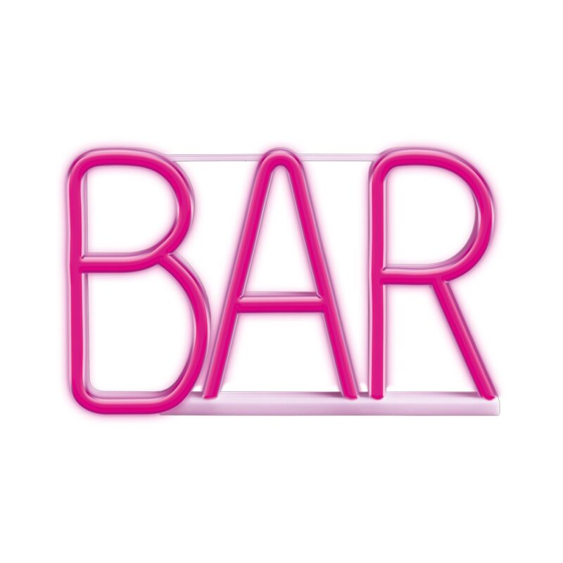 Neon decorativ LED Forever Light FLNE24, model Bar, Baterii si USB, Roz