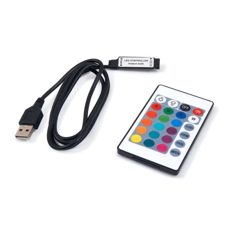 Set controller IR pentru benzi LED Koloreno 15 culori 5V Multicolor