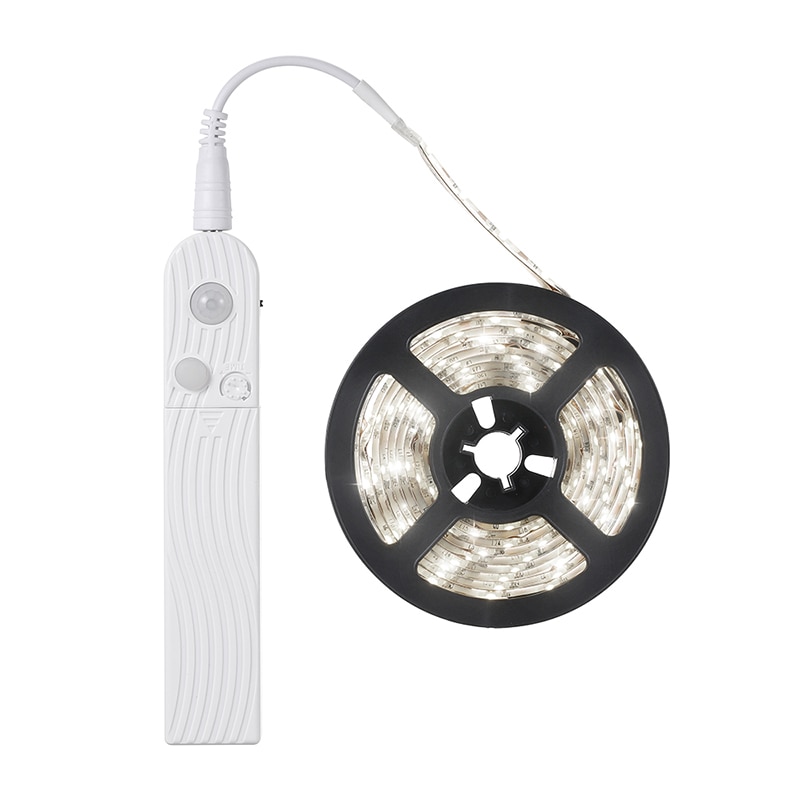 Banda Led cu senzor de miscare si cronometru, alimentare pe baterii/micro Usb, lungime 3m, lumina rece