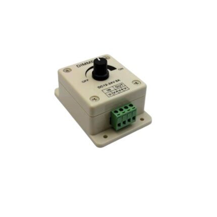 Dimmer LED reglabil cu potentiometru, 8A, 96W, alimentare 12-24V DC