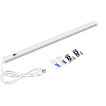 Banda LED, Aluminiu, 5V, Senzor miscare, Culoare reglabila, Interfata USB, 2835SMD, 30 cm, Alb