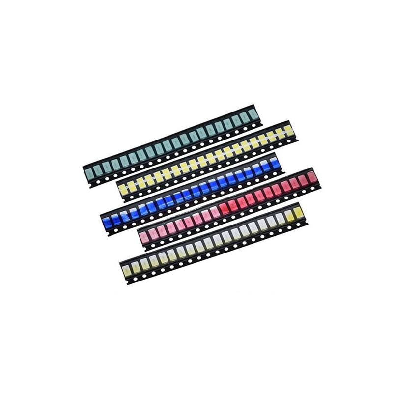 Set banda led SMD 0805, 5 culori, 100 bucati