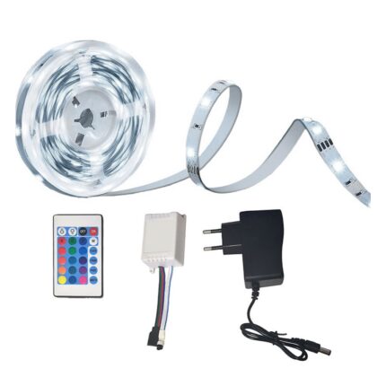 Banda LED EDAR, Pentru Interior, Control din Telecomanda, Jocuri de Lumini, Nivel Luminozitate Reglabil, SMD 2835, Alb Rece