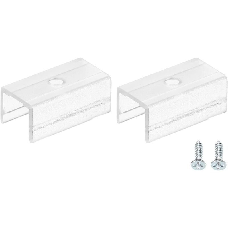 Set 20 bucati clipsuri montaj pentru benzi LED, polipropilena, 25x13x11mm, translucid