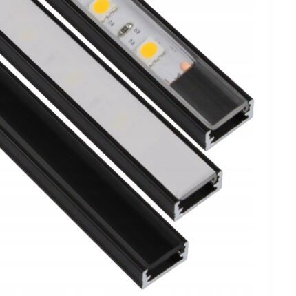 Profil pentru benzi LED, Lumiled, Aluminiu, 1m, Negru