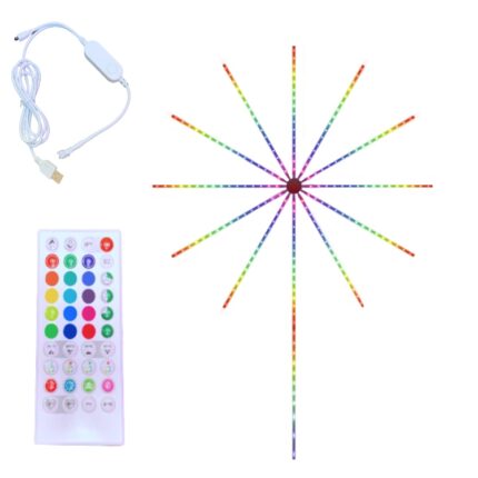 Banda artificii LED, Bluetooth/USB, Control prin telecomanda/telefon, RGB, Sincronizare audio, Multicolor