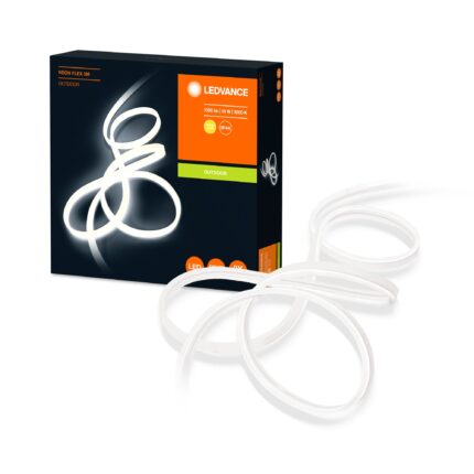 Banda LED de exterior Ledvance Neon Flex, 19W, 1000 lm, IP44, lumina calda (3000K), silicon, 3 m, clasa energetica F