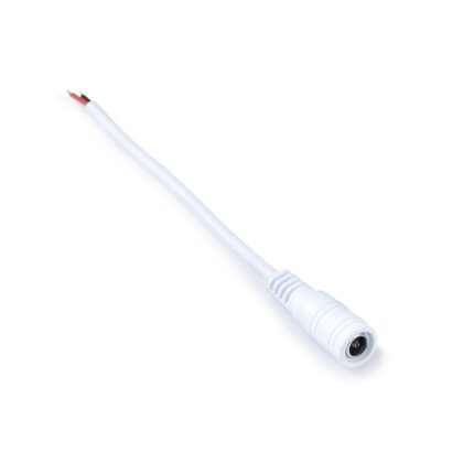 Conector CN-23B, KOLORENO, Plastic/Metal, Mufa de 2.1 / 5.5 mm cu fir de 15 cm, Alb