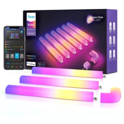 Set 6 buc bara LED RGBIC inteligent Govee Glide Wall Light, Wi-fi, sincronizare muzica, lumina colorata, Google Assistant/alexa