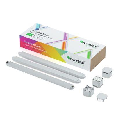 Kit extensie panouri luminoase LED RGBW inteligente Nanoleaf Lines Squared Expansion, lumina alba si colorata (1200-6000K), 3 buc