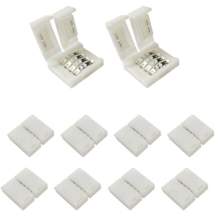 Set 20 pachete conectori benzi LED RGB, Parafasa, 4 Pini, SMD 5050, Alb