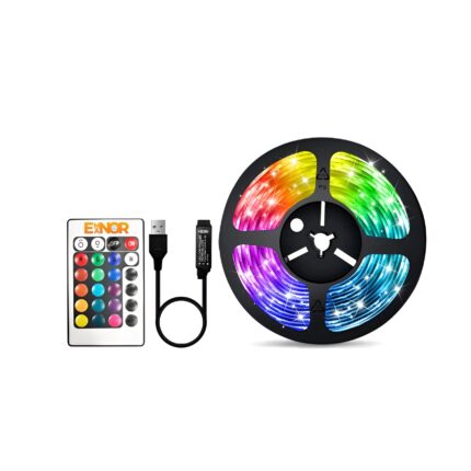 Banda Led RGB Pentru Tv, Monitor, Mobila, Conectare USB, Lungime 2M, Telecomanda Inclusa, E-manor®