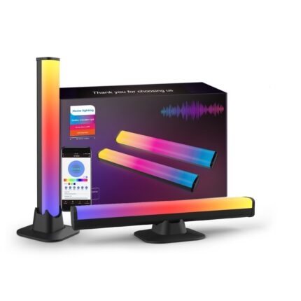 Bare luminoase inteligente SeveShop, lumini LED cu 12 moduri scena si moduri muzicale, Bluetooth pentru divertisment, PC, TV, decorarea camerei