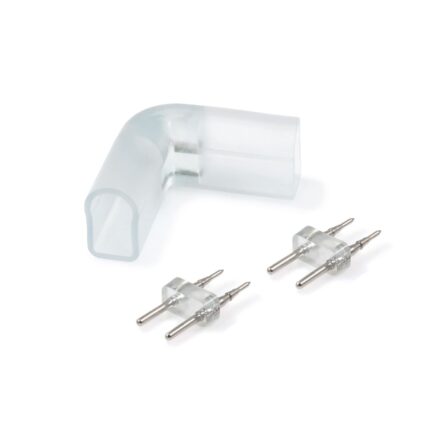 Conector benzi LED Neon, Berge, Plastic/Metal, 24V / 230V, tip L, Transparent