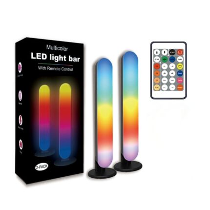 Set 2 benzi LED, RGB, 25cm, Bluetooth, Cu telecomanda, Negru