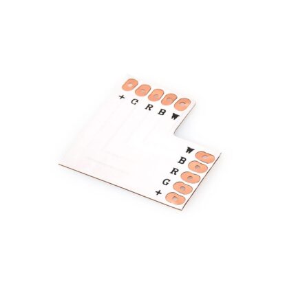 Conector pentru benzi LED RGBW, KOLORENO, 20x12 mm, Alb/Auriu