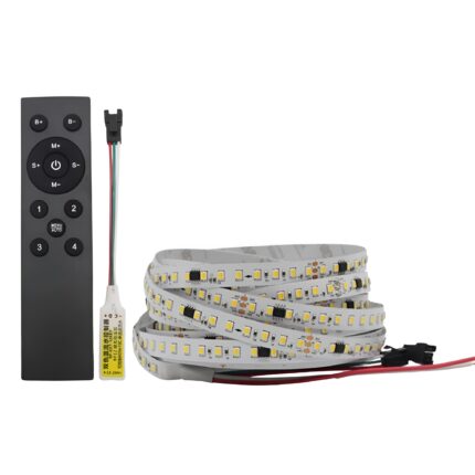 KIT Banda LED Chasing cu efect de apa curgatoare, pentru Iluminat Interior de Culoare Dubla AdaptiLight Vichema, 24V, CCT 2700-6500K, 8-10W, Rece/Cald, Telecomanda, Controler, Sursa de alimentare 24V, 10 METRI