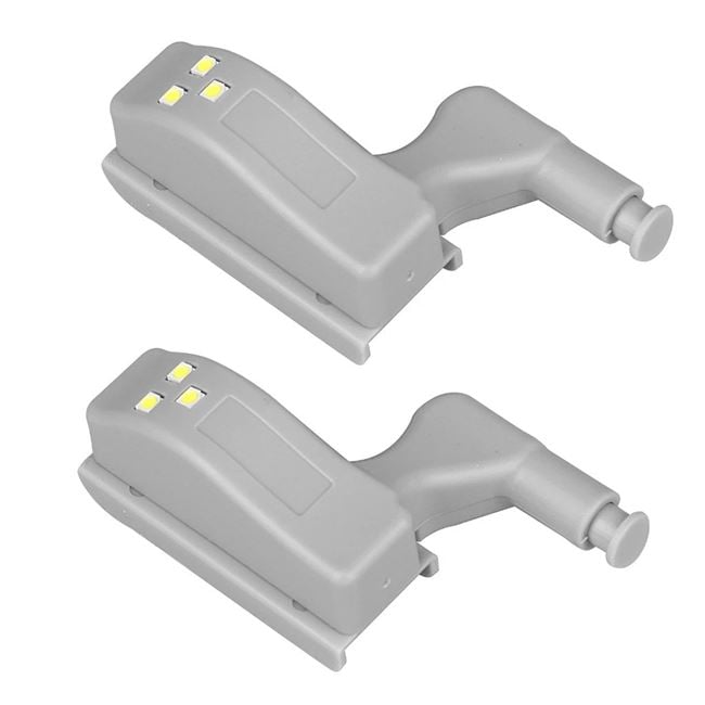 Set 2 lumini LED, montare pe balamale, pentru dulap, sifonier, baterii incluse