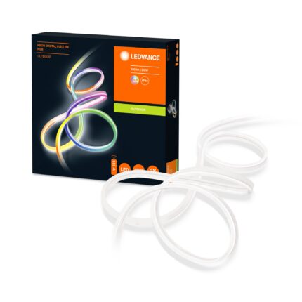 Banda LED RGB de exterior Ledvance Neon Digital Flex, 23W, 180 lm, IP44, lumina colorata (RGB), silicon, 5 m