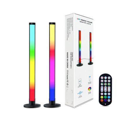 Set 2 benzi LED smart, BOMSTOM, 2.4G, Wi-Fi, RGB, Bluetooth, Telecomanda, USB, Multicolor